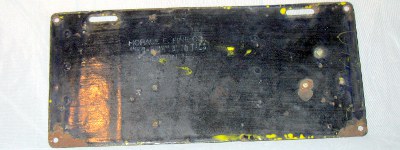 back of 1912 New Jersey license plate back of 1912 New Jersey license plate