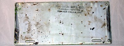 back of 1915 New Hampshire license plate back of 1915 New Hampshire license plate