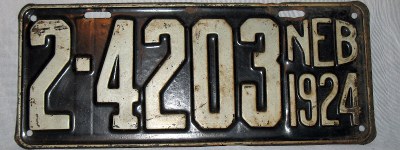 1924 Nebraska license plate