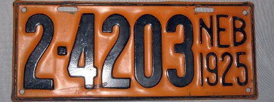 1925 Nebraska license plate