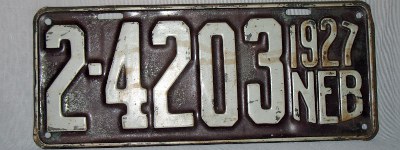 1927 Nebraska license plate