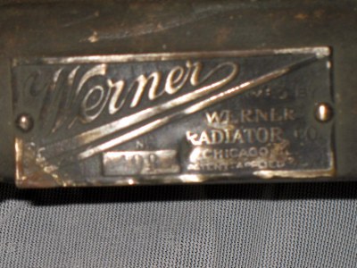 name plate (Werner Radiator) of vertical tube radiator name plate (Werner Radiator) of vertical tube radiator