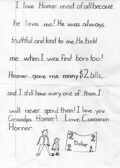 remembering Homer by Cameron Horner Cameron Horner drawing, remembering Homer